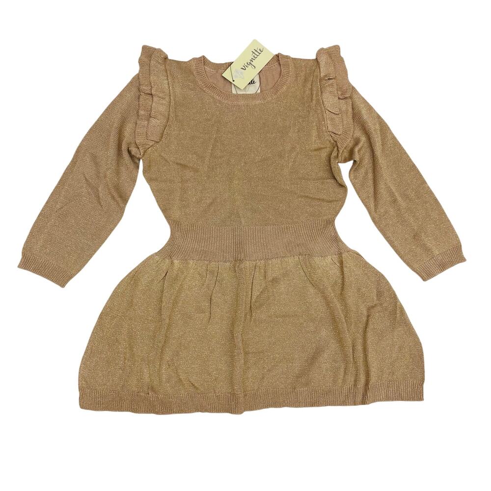 NWT Vignette 7Y Carrie Dress in Metallic Gold